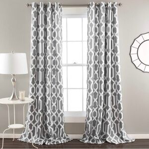 Lush Decor Edward Trellis Curtains Room Darkening Gray Window Panel Pair…
